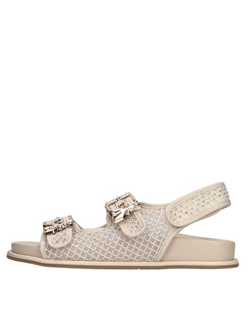 Sandali in ecopelle, rete in tessuto e strass PATRIZIA PEPE | PPJ338 RETE STRASBEIGE